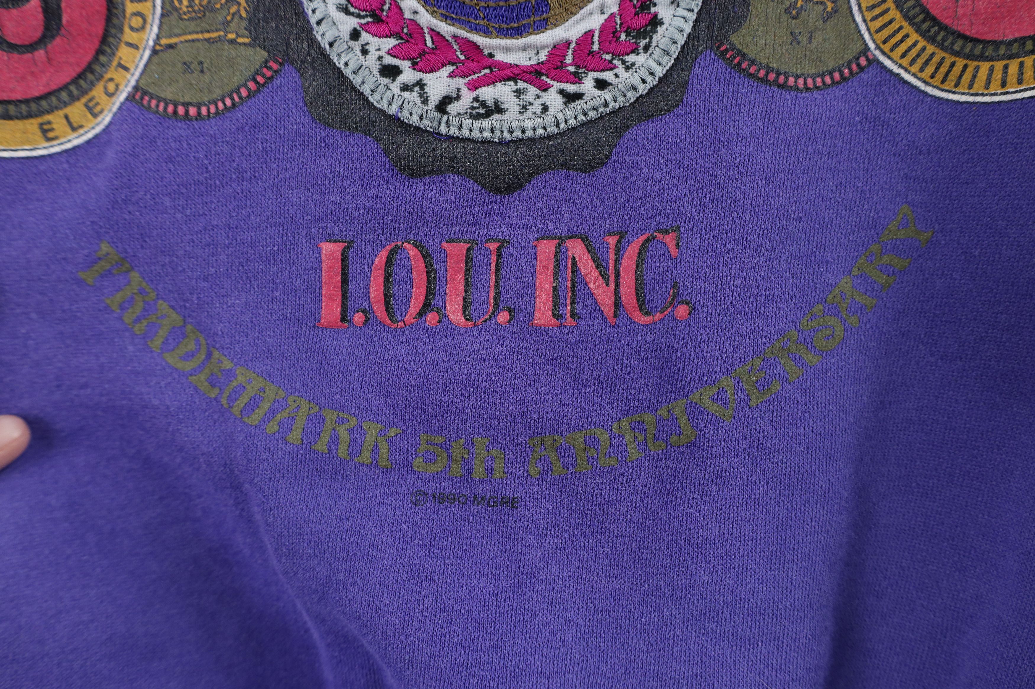 Vintage Vintage 90s IOU Spell Out Football Jersey Sweatshirt Purple Size M / US 6-8 / IT 42-44 - 7 Thumbnail
