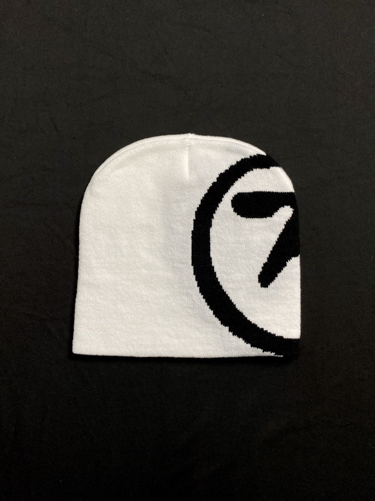 Japanese Brand Deadstock Aphex Twin Tribute No Cuff Knit White Beanie OS Size ONE SIZE - 1 Thumbnail