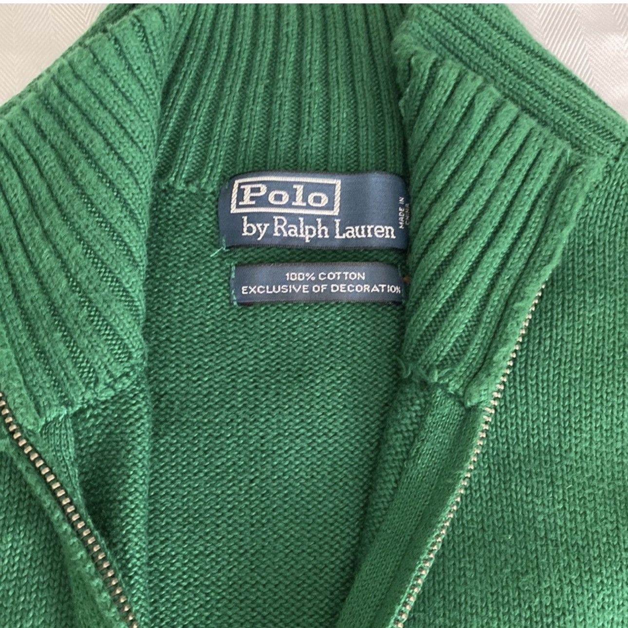 Polo Ralph Lauren green Polo Ralph Lauren cotton sweater with an orange logo Size US XL / EU 56 / 4 - 4 Thumbnail