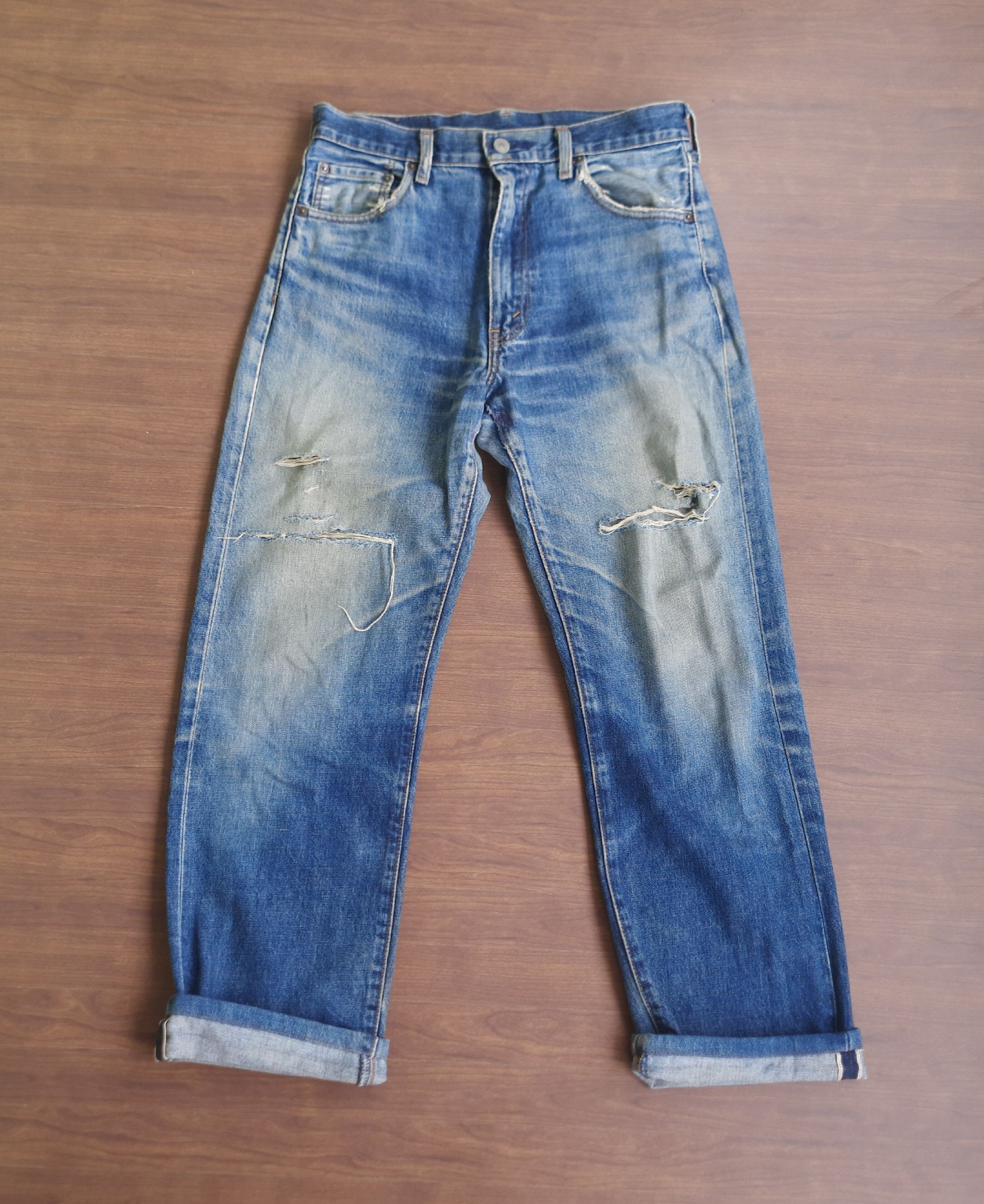 Japanese Brand Distressed Vintage Levis Big E Selvedge Denim Pants Size US 31 - 1 Thumbnail