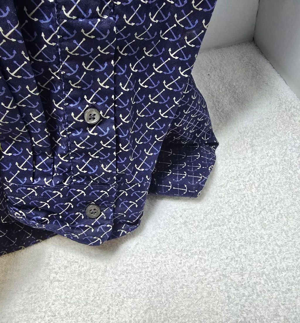 Ralph Lauren Men's Ralph Lauren Blue Anchor Print Button Down Shirt XL Size US XL / EU 56 / 4 - 5 Thumbnail