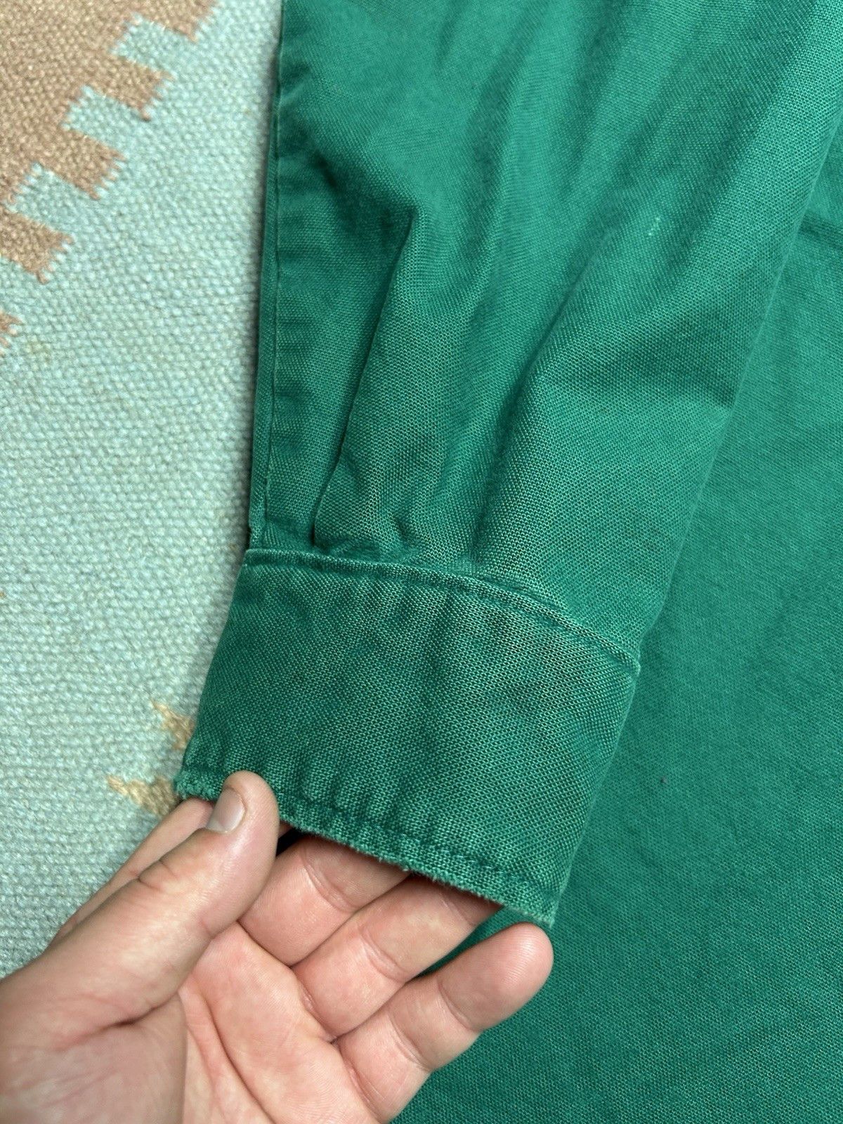 Vintage Vtg 80s work shirt five brother heavy canvas aqua XL tall Size US XL / EU 56 / 4 - 9 Thumbnail