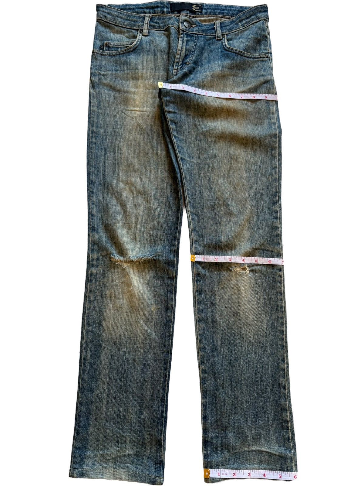 Just Cavalli Vintage Just Cavalli Mud Wash Embellished Distressed Jeans Size 30" / US 8 / IT 44 - 15 Thumbnail