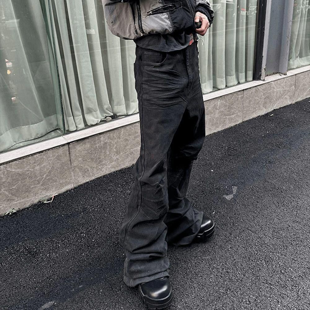 Jean Black Stacked Flared Waxed Jeans Size US 30 / EU 46 - 6 Thumbnail