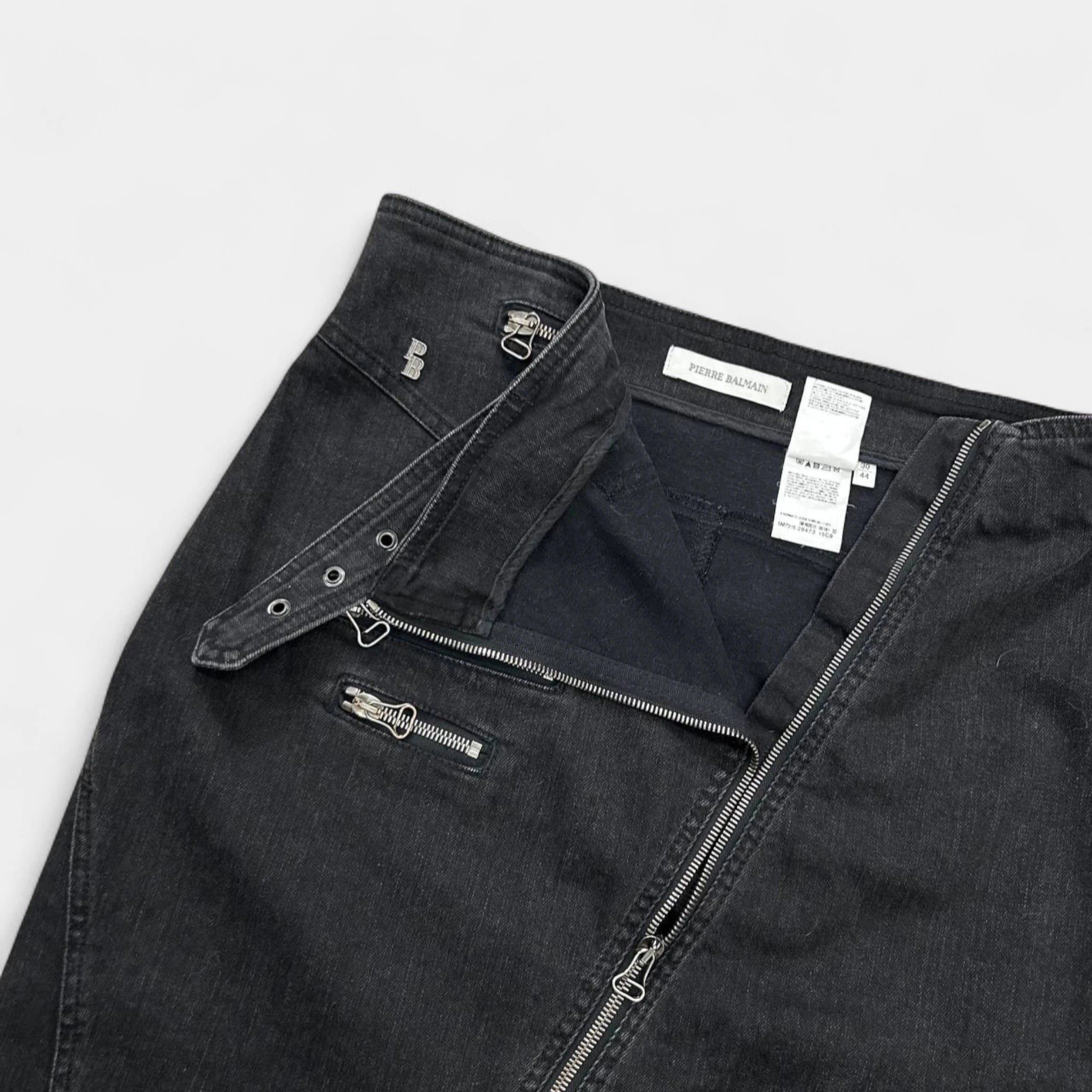 Balmain Pierre Balmain Zippers Denim Long Skirt Size 28" / US 6 / IT 42 - 4 Thumbnail