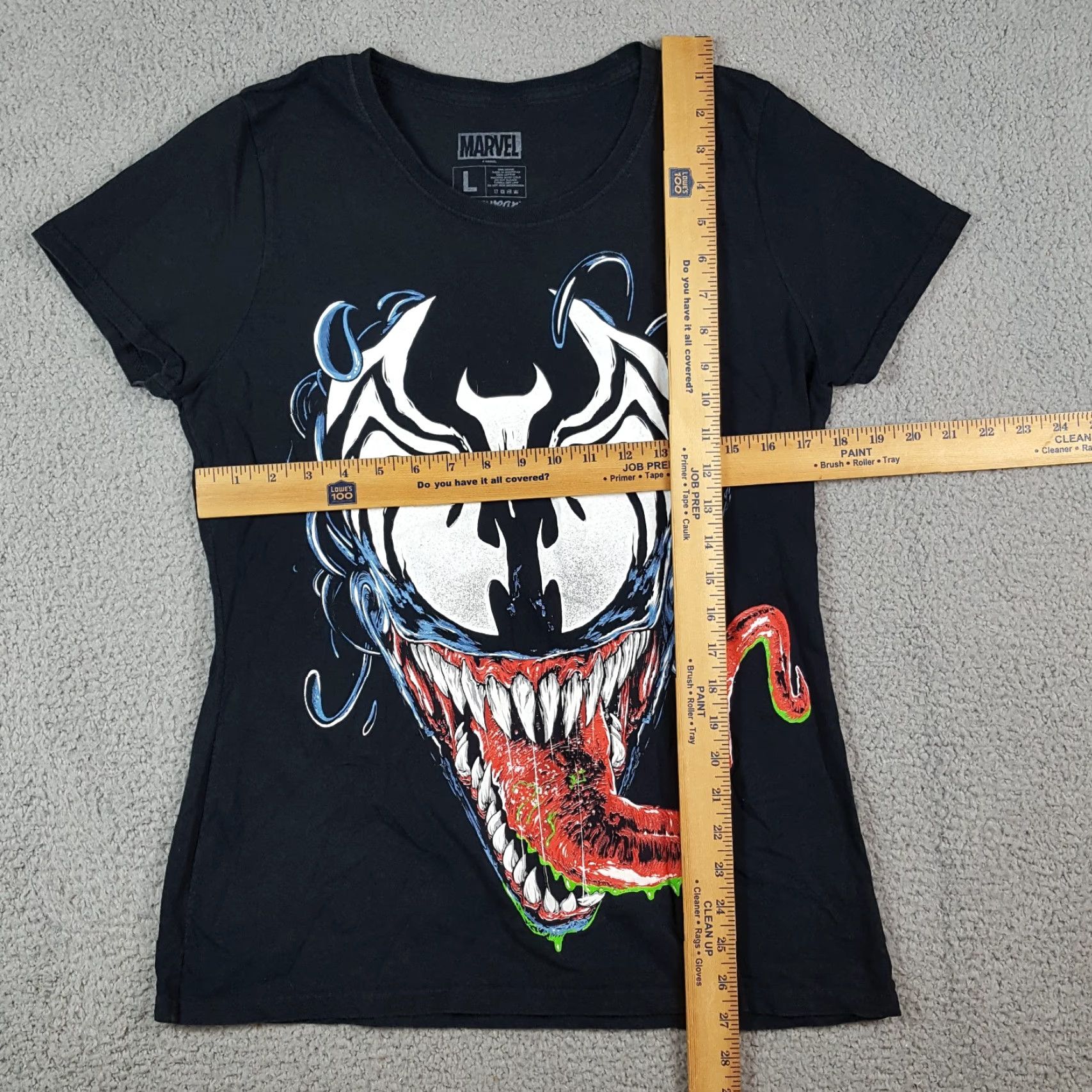 Vintage Venom Marvel T-Shirt Womens Size L Retro Short Sleeve Crew Neck Black Cotton 90s Comic Rock Vintage Style Mens Girls? Size L / US 10 / IT 46 - 5 Thumbnail