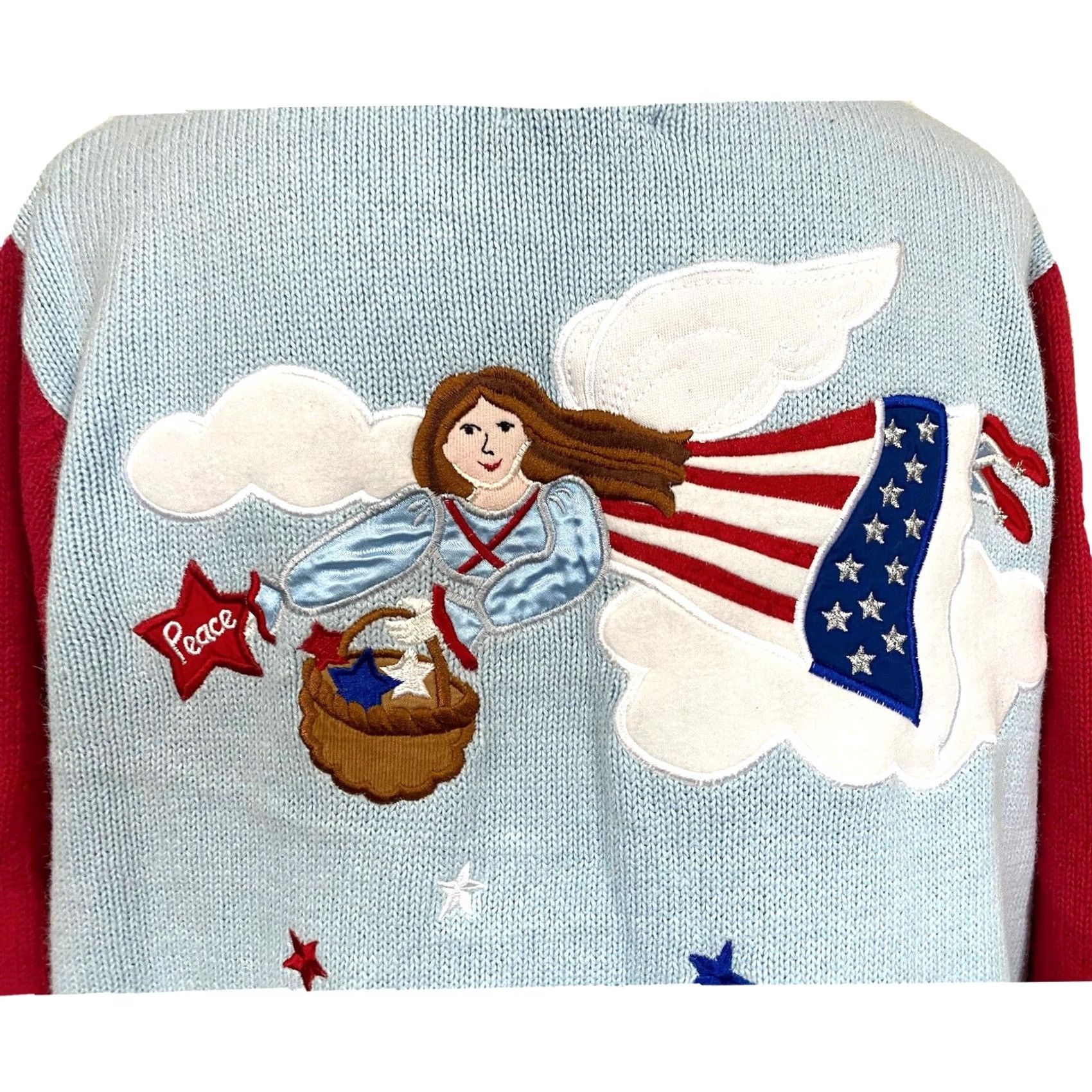 Quacker Factory Quacker Factory Cardigan Sweater Christmas Long Sleeve Womens 1X Multicolor Winter Santa Angels Peace - Mens? Size XL / US 12-14 / IT 48-50 - 7 Thumbnail