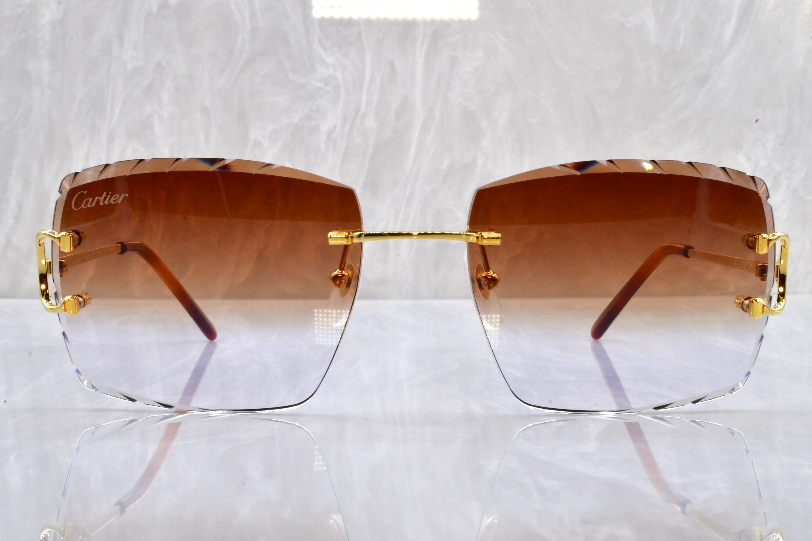 Cartier Cartier Big C Diamond cut Chrome hearts decor glasses Size ONE SIZE - 2 Thumbnail