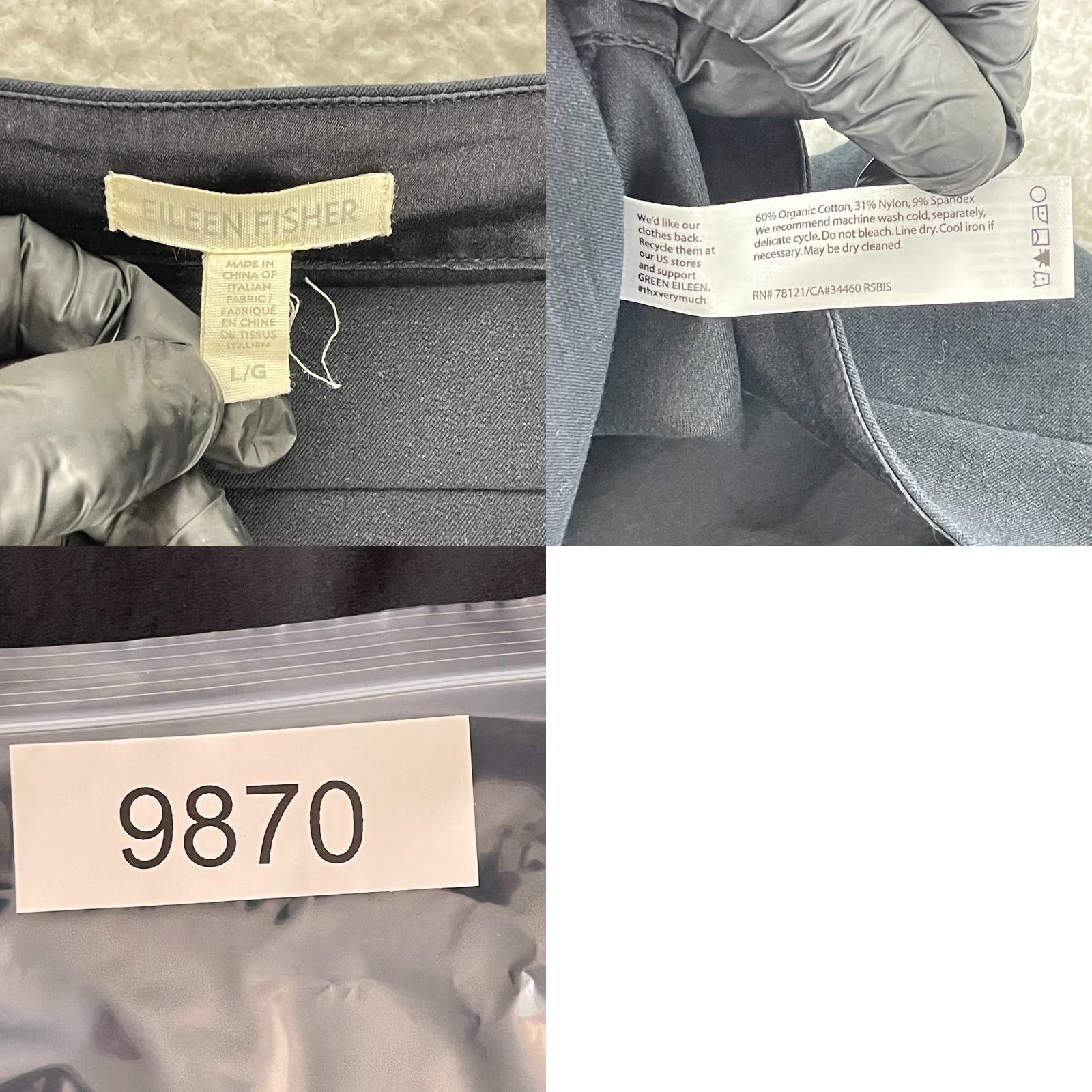 Eileen Fisher Eileen Fisher Black Organic Cotton Crop Pants Women Large Skinny Casual Cropped Slim Fit Seasonal Fall Winter Spring Summer Size 36" / US 14 / IT 50 - 11 Thumbnail