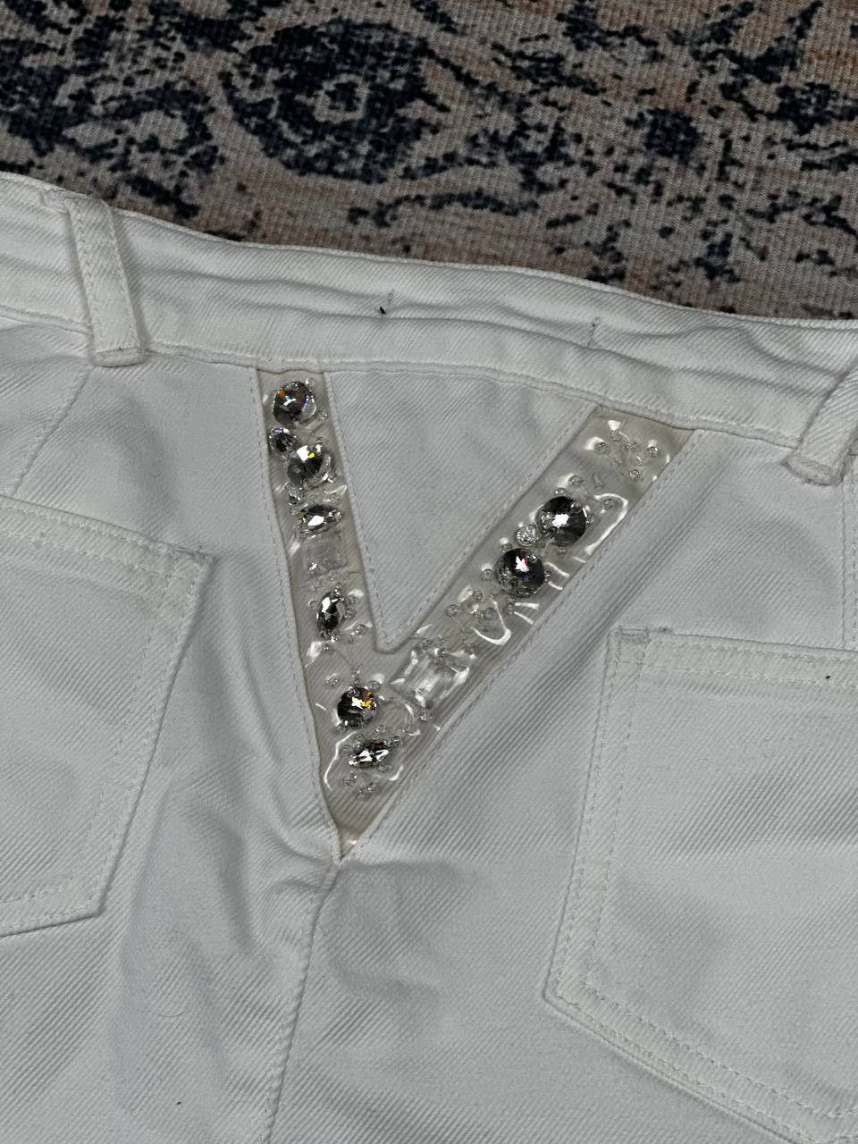 Versace Versace Summer White Denim Y2K Mini Skirt Size 25" / US 0 / IT 36 - 15 Thumbnail