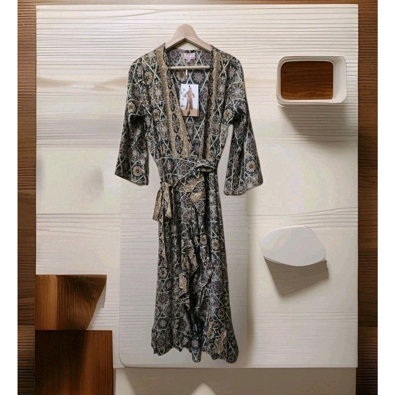 Other Cienna Women's Lettie Wrap Silk Maxi Dress Small Size S / US 4 / IT 40 - 3 Thumbnail