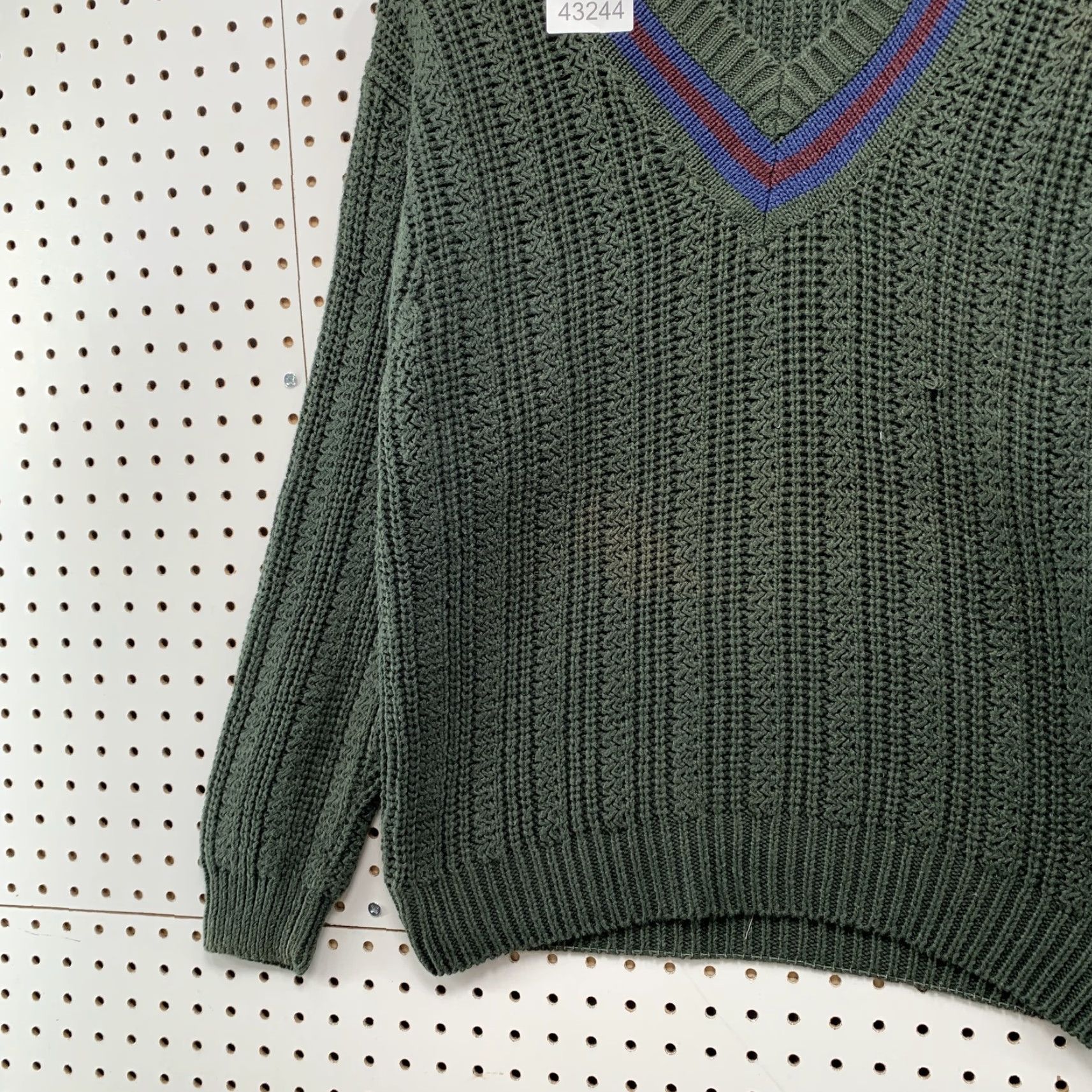 Gap VINTAGE Old Navy Ramie Knit Sweater Mens Large Green Heavyweight V-Neck Pullover Size US L / EU 52-54 / 3 - 5 Thumbnail