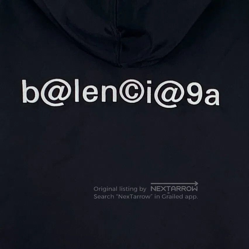 Balenciaga Balenciaga Black Logo Lettering Embroidered Hooded Drawstr Size XXS / US 00 / IT 34 - 5 Thumbnail