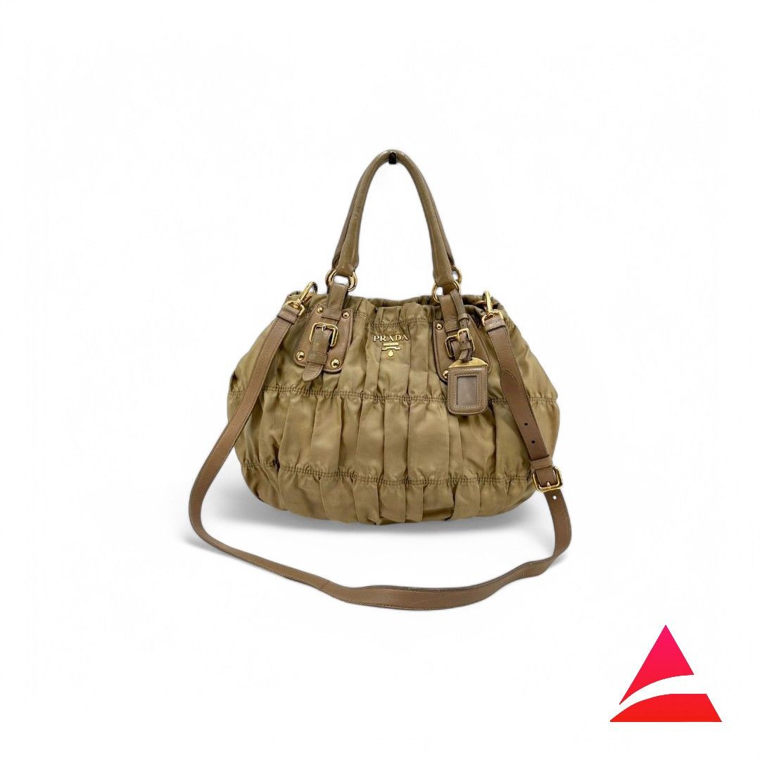 Prada Prada - Shoulder Bag Quilted Brown Leather Handbag Shoulder Size ONE SIZE - 1 Thumbnail