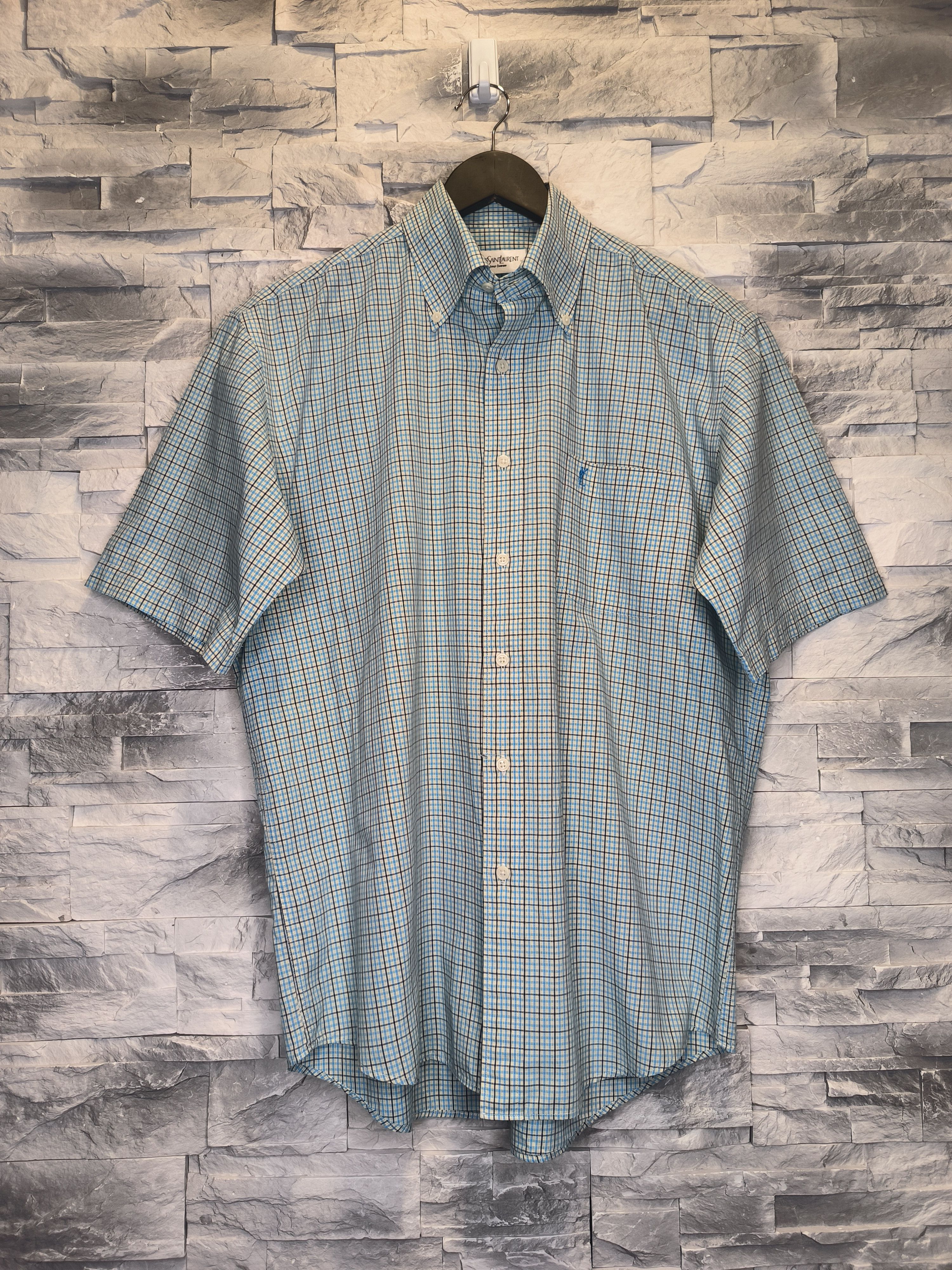 Yves Saint Laurent Vintage YSL Pour Homme Yves Saint Laurent Checked Shirt Size US XL / EU 56 / 4 - 1 Thumbnail