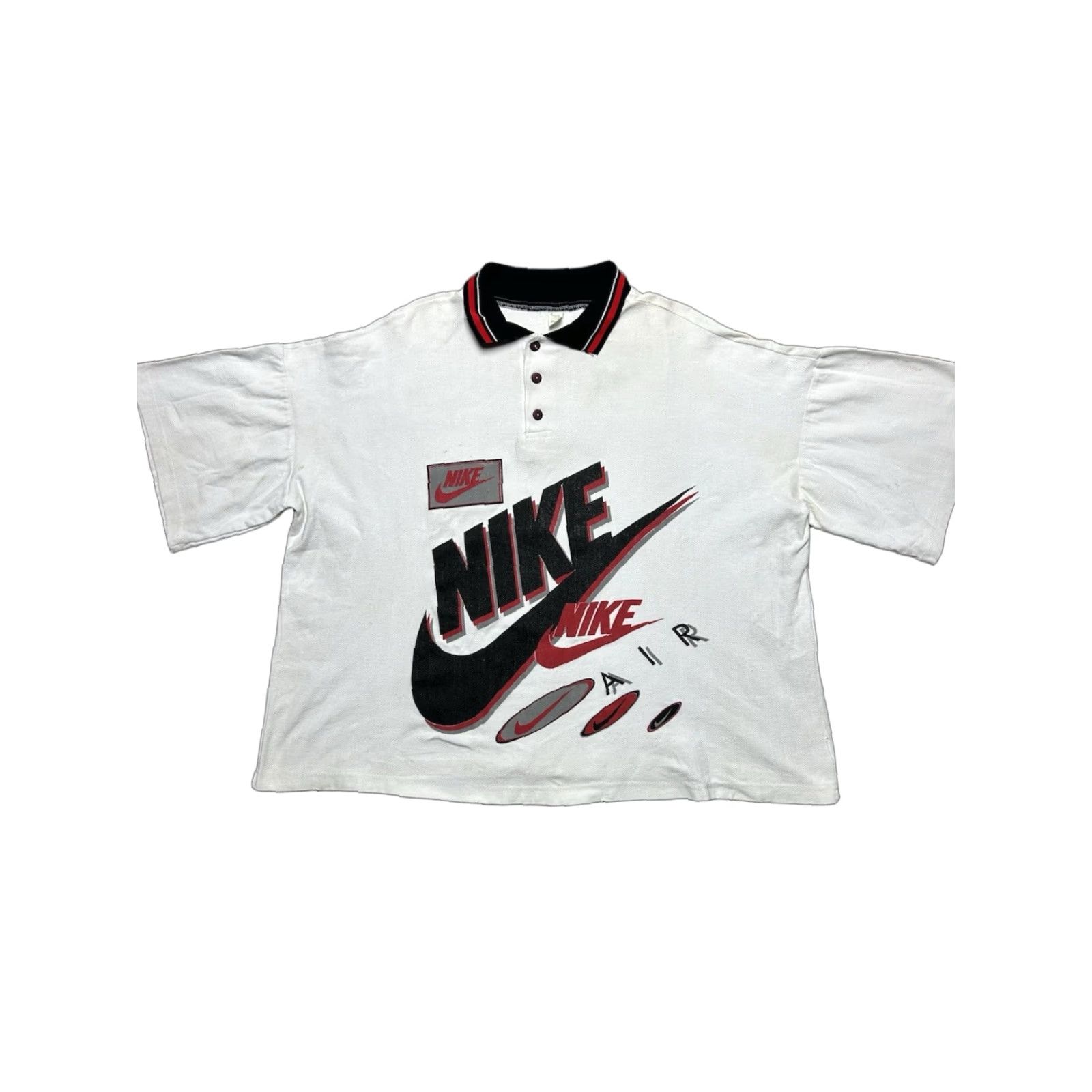 VINTAGE Nike Air Short Sleeve Polo Shirt Boot Jordan Made in USA XL Men Multicolor 90s Shirt