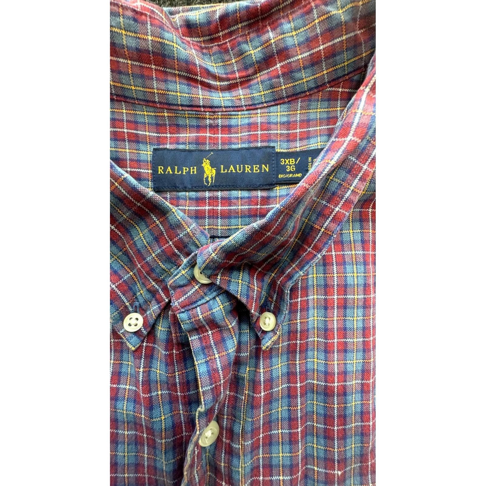 Ralph Lauren VINTAGE Ralph Lauren Long Sleeve Button-Up Mens 3XB Plaid Shirt 100% Cotton 1618 Size US XXL / EU 58 / 5 - 2 Thumbnail