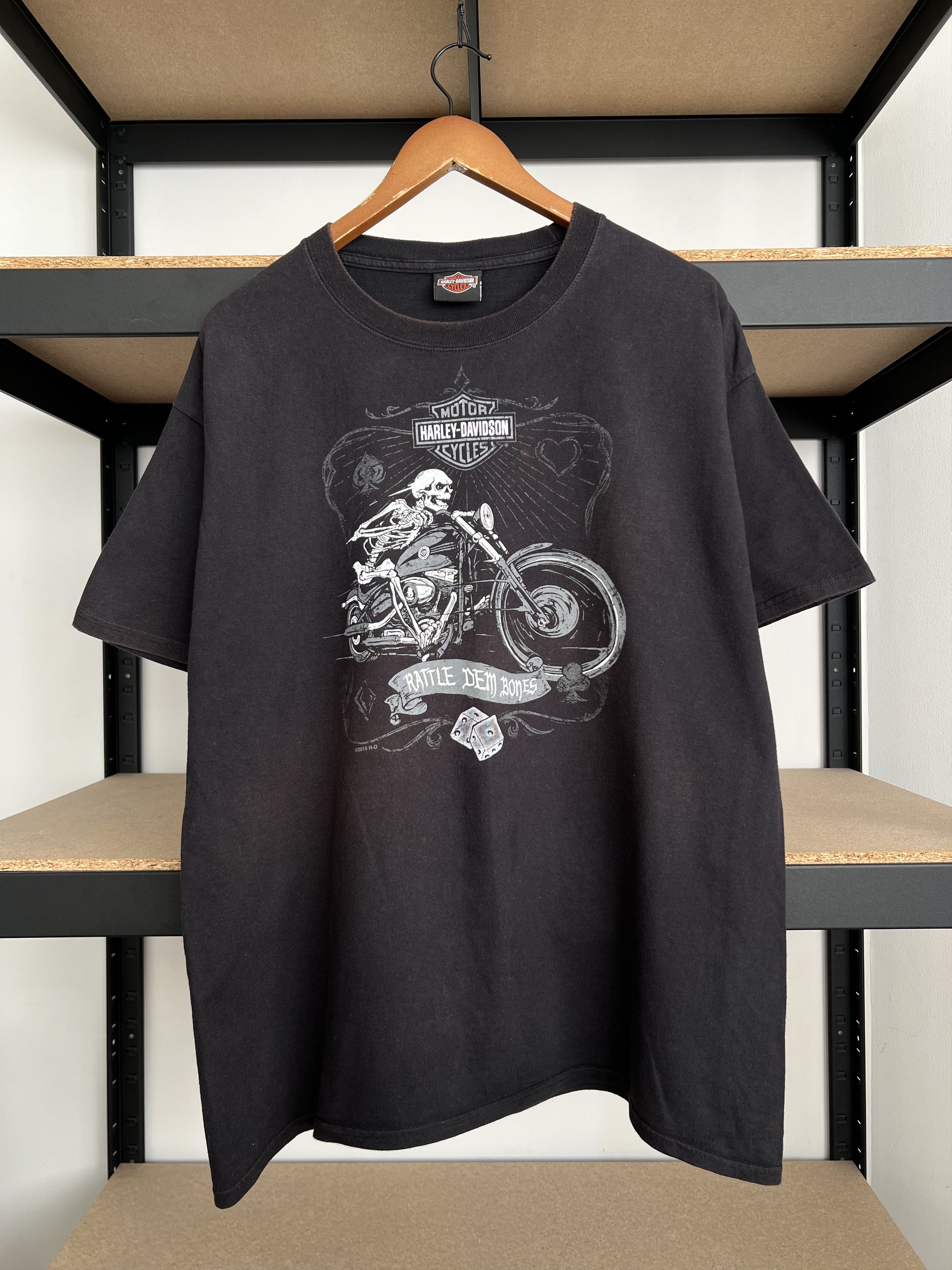 Harley Davidson Vintage 2015 Harley Davidson Motorcycle Snake Skull T-shirt Size US XL / EU 56 / 4 - 3 Thumbnail
