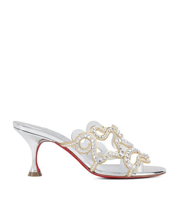 o1bcso1str0825 Octomule Embellished Mules 70 in Silver