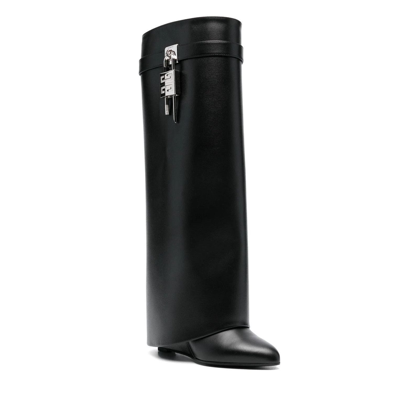Givenchy Givenchy Shark Lock Pant Black Leather Knee High Boots 42 Size US 12 / IT 42 - 4 Thumbnail
