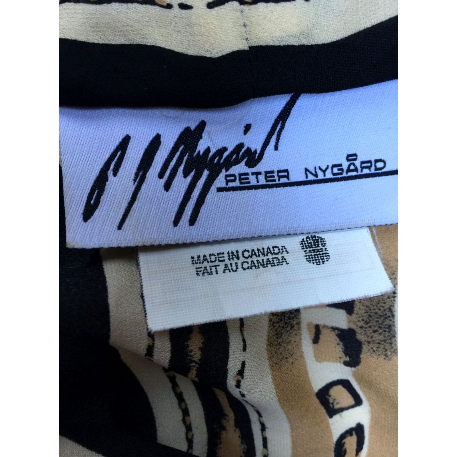Vintage Peter Nygard Womens Brown Abstract Stripe Silk Wrap Front Top Blouse Sz 4 Casual Size S / US 4 / IT 40 - 3 Thumbnail