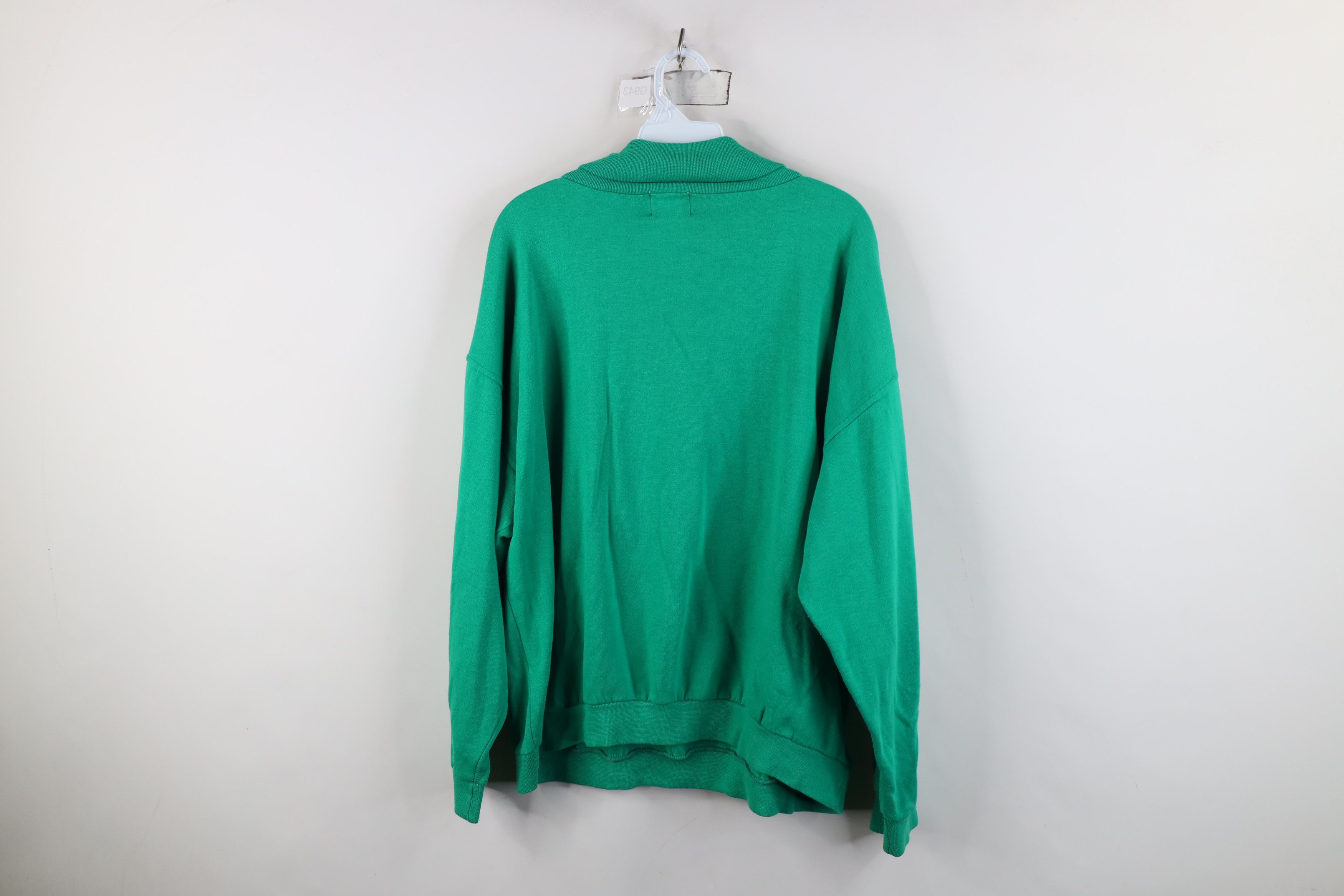 Vintage Vintage 90s Streetwear Blank Turtleneck Sweatshirt Green Size XXL / US 16-18 / IT 52-54 - 8 Thumbnail