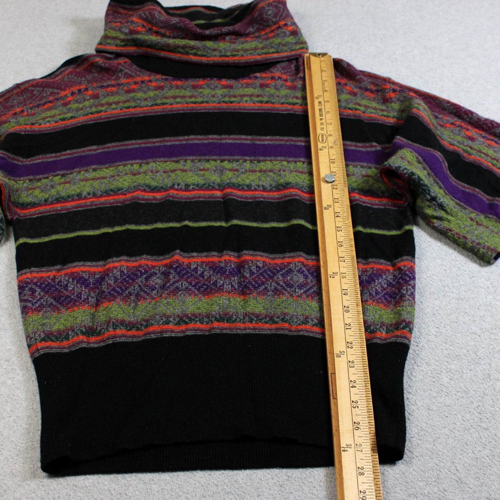 Ralph Lauren Lauren Ralph Lauren Sweater Women L Black Cowl Neck Striped Boho Lagenlook Pullover Dolman Sleeve Knit Tight-Knit Fall Casual Womens Size L / US 10 / IT 46 - 6 Thumbnail