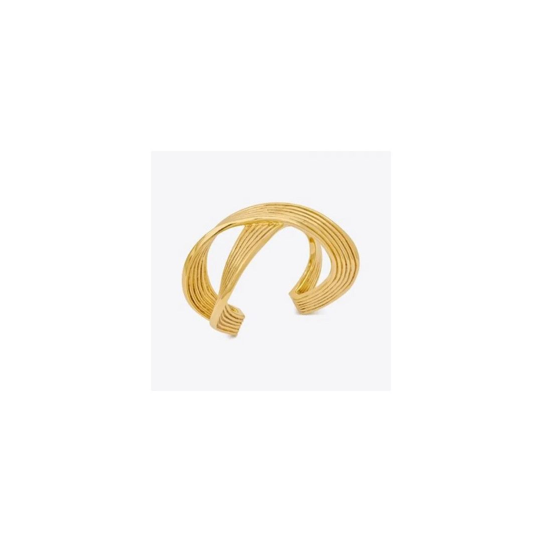 Saint Laurent Paris oc11z1225 Size: M / Link Cuff in Metal Bracelets in Gold Size ONE SIZE - 1 Preview
