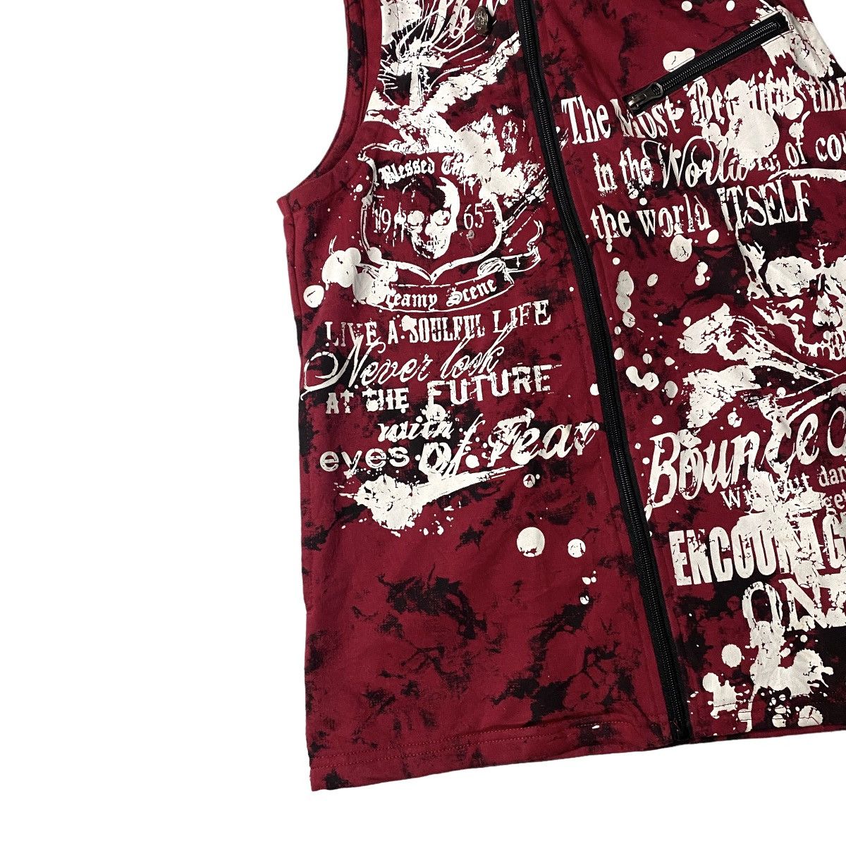 If Six Was Nine × Japanese Brand × Le Grande Bleu (L.G.B.) 2000's Beaumere Skull Zip Tanktop Hoodie Size US M / EU 48-50 / 2 - 4 Thumbnail