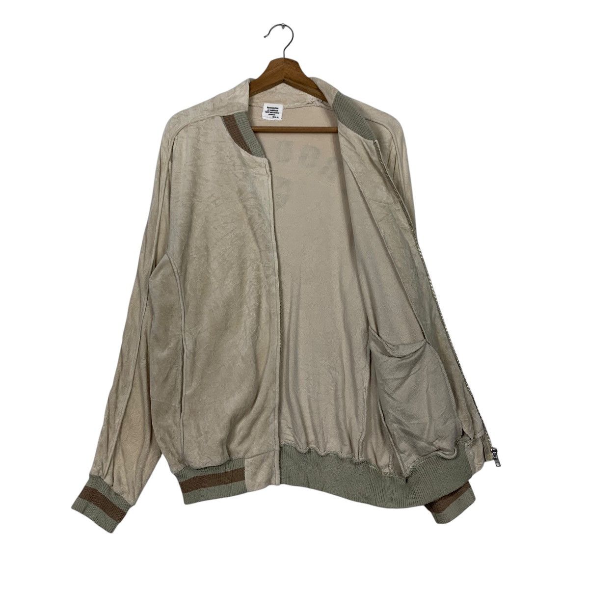 Japanese Brand TROUPERS Big Logo Velvet Sweater Bomber Jacket #2389-C107 Size US M / EU 48-50 / 2 - 9 Thumbnail