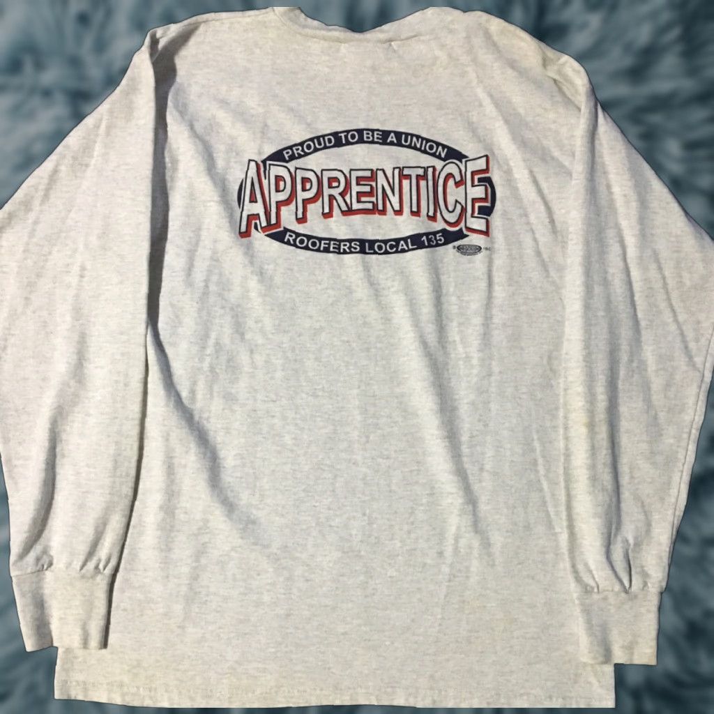 Vintage VINTAGE 90s Proud To Be A Union Roofer Apprentice Faded Shirt XL USA Arizona Grunge Union United Shirt Mens B6 Size US XL / EU 56 / 4 - 1 Thumbnail