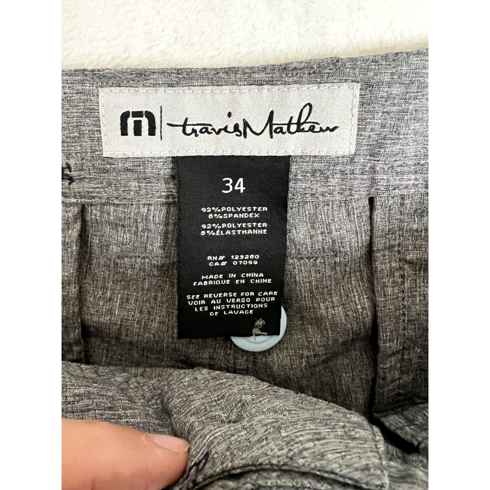 TravisMathew Travis Mathew Shorts Mens 34 Gray Parrot Microprint Golf Chino Stretch Size US 34 / EU 50 - 3 Thumbnail