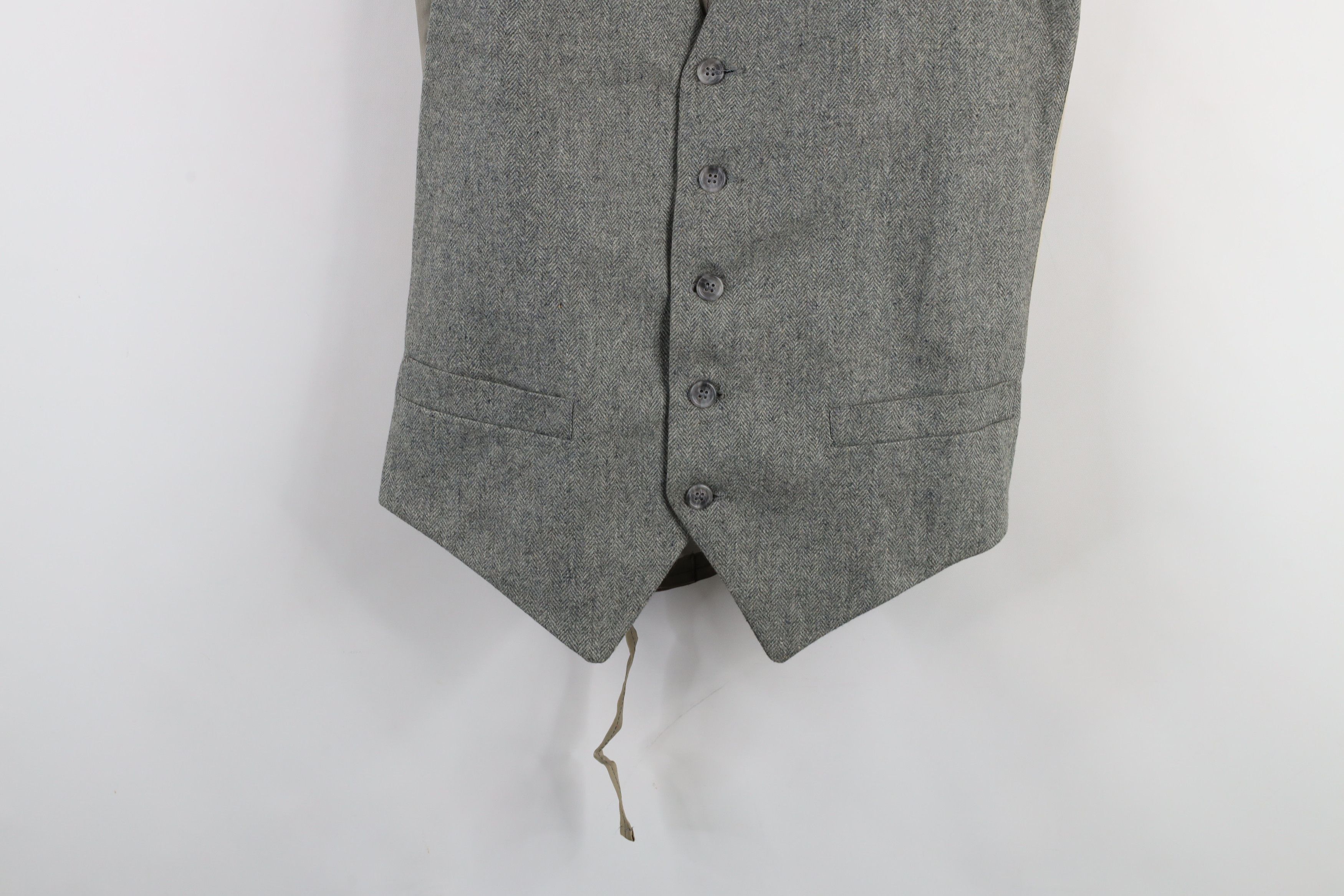 Vintage Vtg 60s 70s Rockabilly Herringbone Back Vest Jacket USA Size US M / EU 48-50 / 2 - 3 Thumbnail