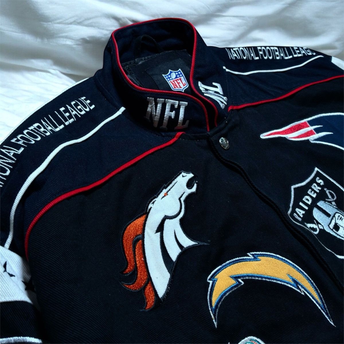 NFL Vintage NFL All Teams Black Bomber Jacket Size US L / EU 52-54 / 3 - 3 Thumbnail