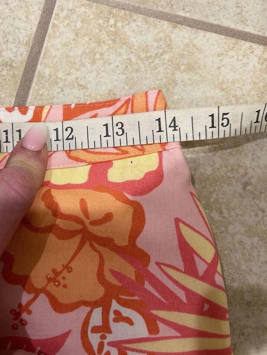 Designer LILLY PULITZER Floral Capri Crop Pants Size 2 Orange/Pink Size 26" / US 2 / IT 38 - 8 Thumbnail