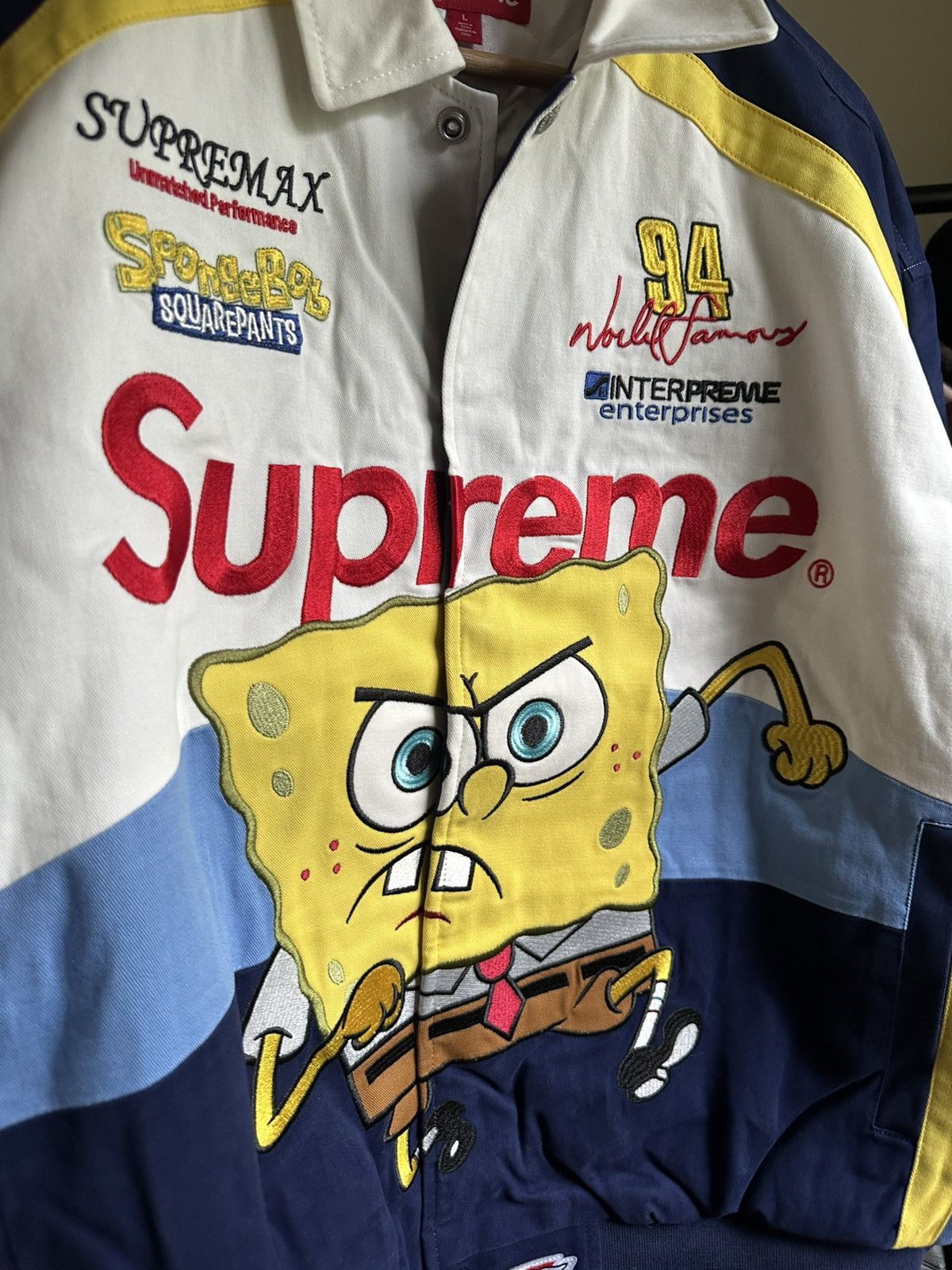 Supreme x SpongeBob SquarePants Jeff Hamilton Racing Jacket