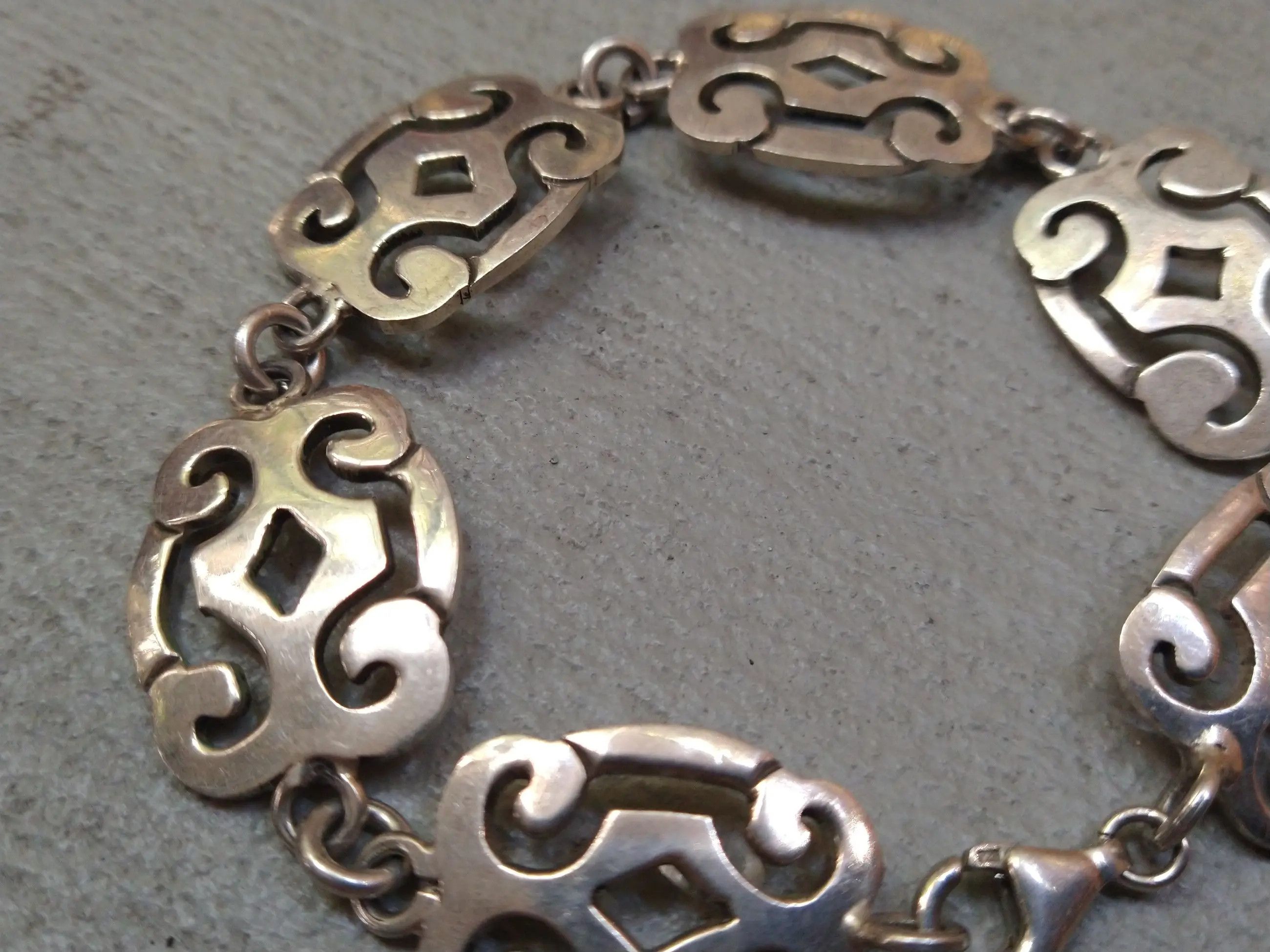 Sterling Silver Vintage Sterling Silver Bracelet 8" Mexico Link Chain Modern Size ONE SIZE - 3 Thumbnail