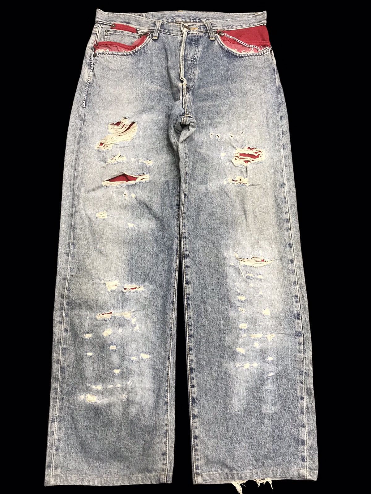 Edwin 💥BAGGY💥VINTAGE EDWIN DSTRESSD WIDE BAGGY CUSTOM DENIM F327 Size US 33 - 1 Thumbnail