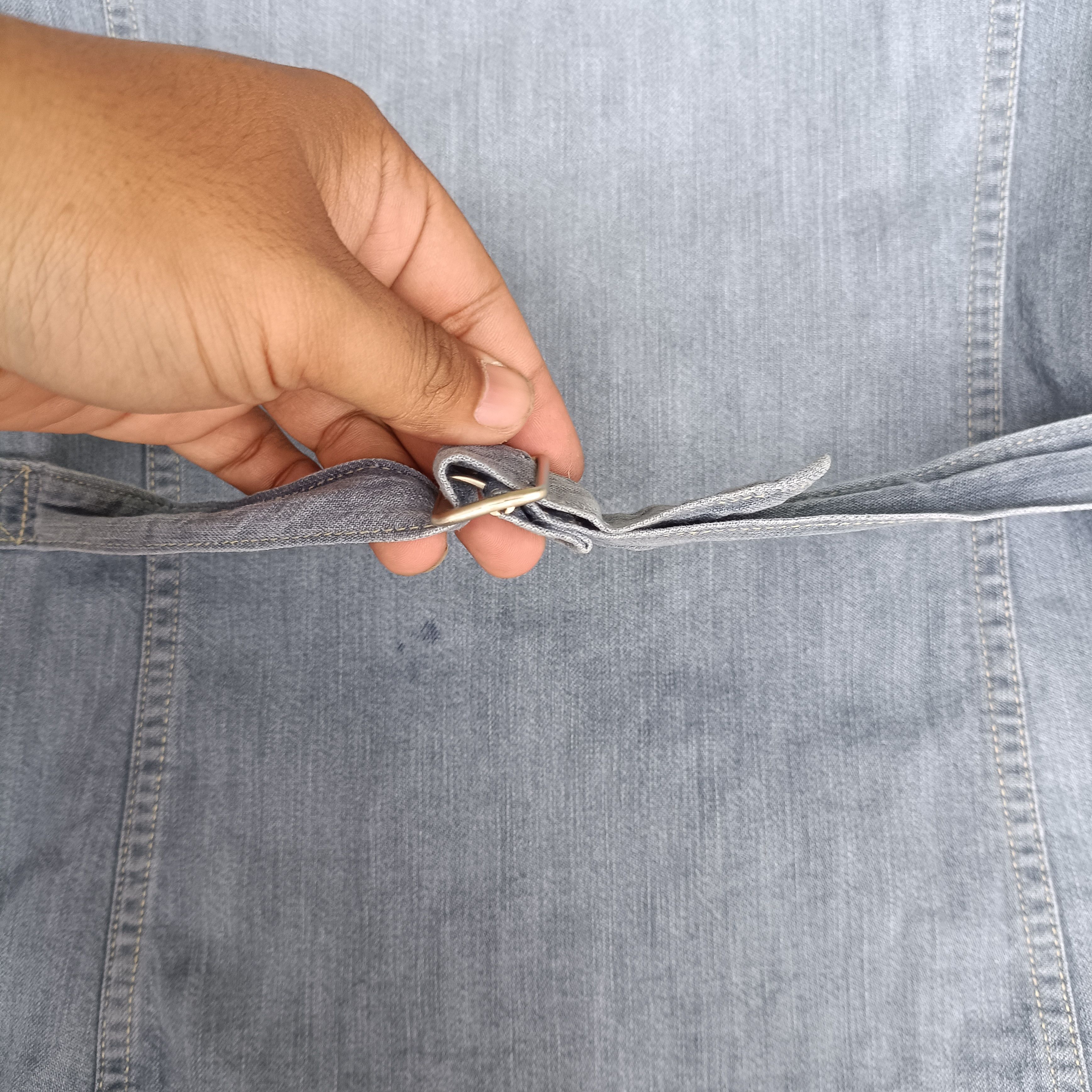 Marithe + Francois Girbaud Vintage MFG Stone Washed Denim Jacket W buckle back Size M / US 6-8 / IT 42-44 - 7 Thumbnail