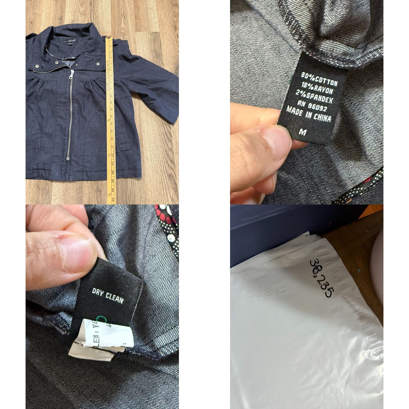 Willi Smith Willi Smith Jacket Women's Medium Dark Blue Denim Full Zip Jacket Jeans, Regular Fit, Cotton, Blue, Casual, 4 Season, Women, Jacket, Full Zip Size 32" / US 10 / IT 46 - 8 Thumbnail