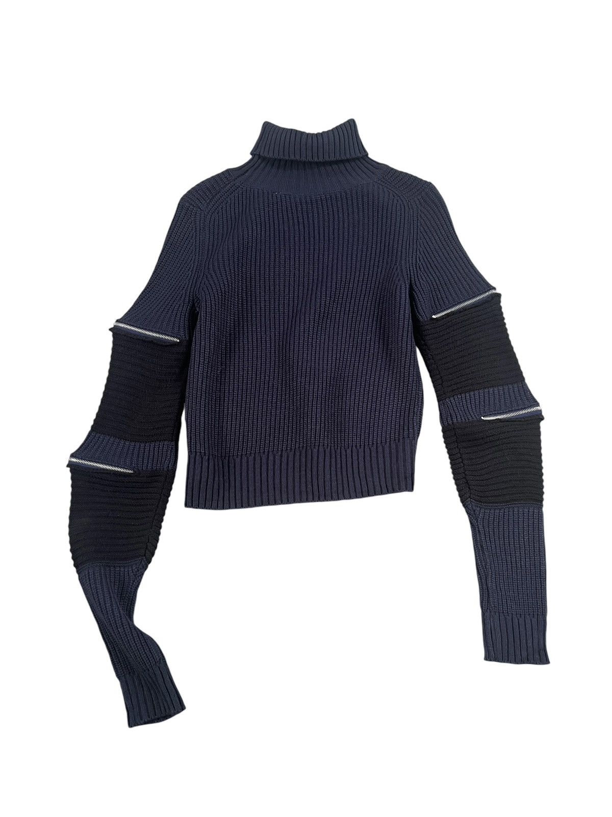 Japanese Brand Rimi & Co 🇯🇵 Cropped Zipper Oversleeve Knit Sweater Size US M / EU 48-50 / 2 - 5 Thumbnail