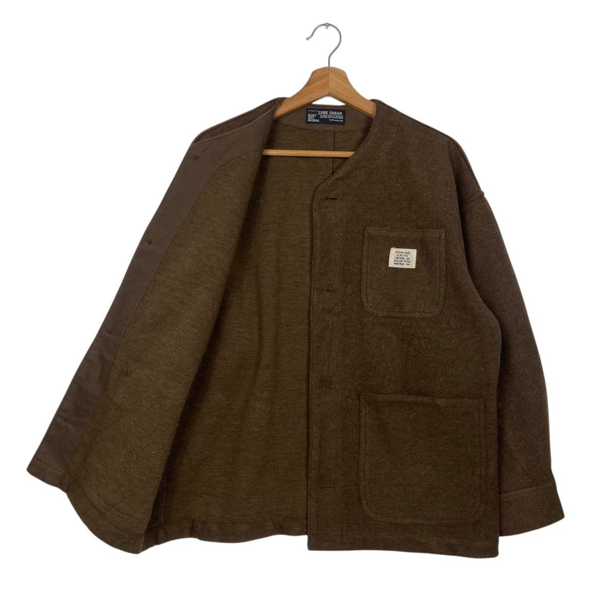 Japanese Brand Cube sugar colarless workwear button jacket Size US M / EU 48-50 / 2 - 9 Thumbnail