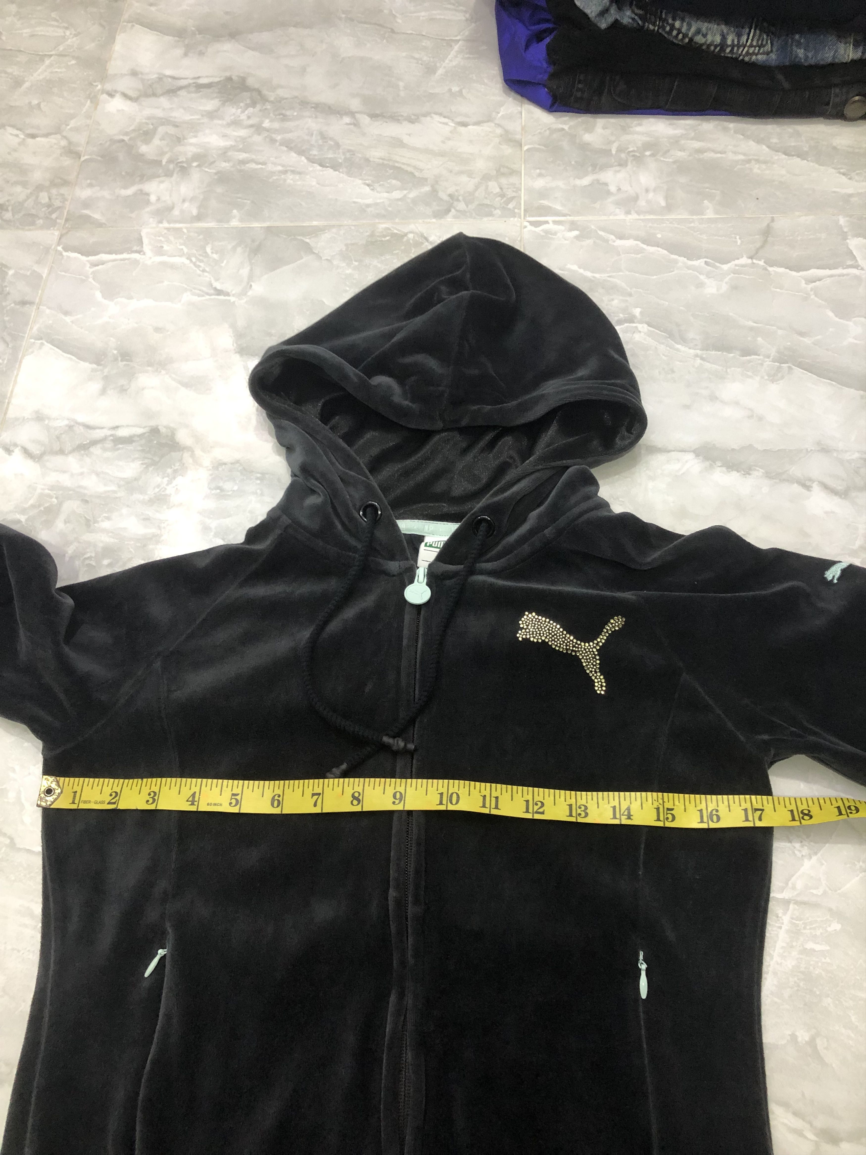 Puma Puma Velour Zip Hoodie Rhinestone Logo Size XS / US 0-2 / IT 36-38 - 14 Thumbnail