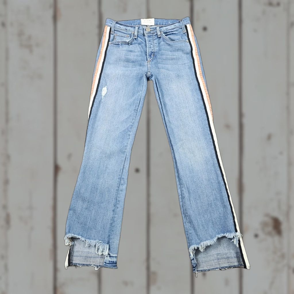 Vintage McGuire Jeans Women Straight Crop Low Stretch Light Wash 24x26 Denim USA 24" Inseam 26" Blue Slacks Body 24 Womens Regular 90s? Size 42" / US 20 - 1 Thumbnail