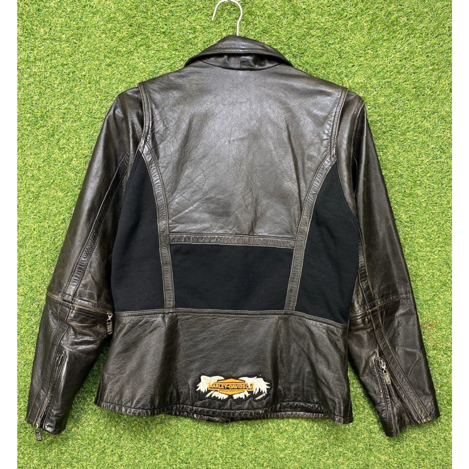 Harley Davidson Harley-Davidson Leather Jacket Women’s M Black Motorcycle Skull Wing Embroidered Logo Zipper Full Zip 90s Bohemian Streetwear Jacket Size M / US 6-8 / IT 42-44 - 2 Thumbnail
