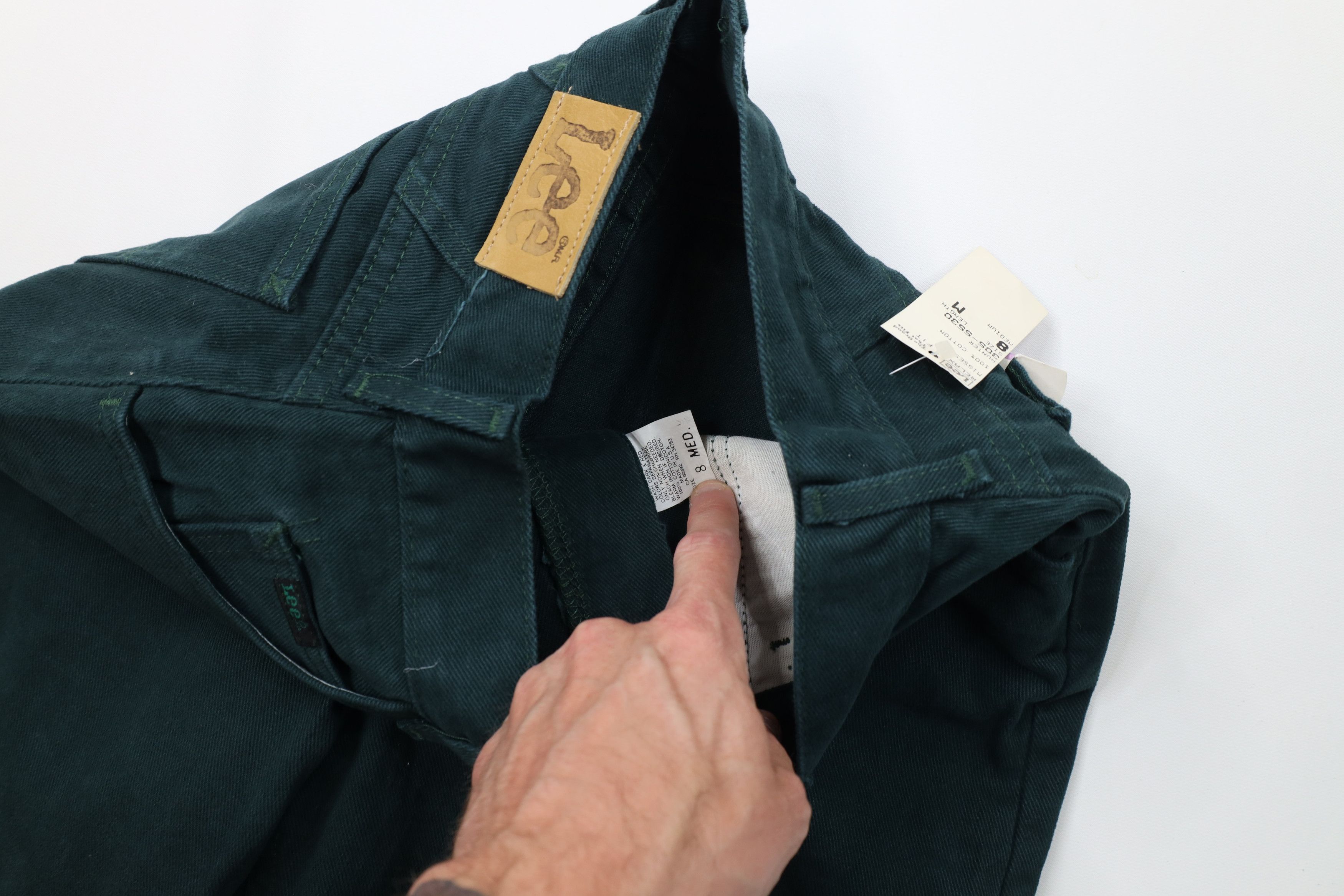 Lee Deadstock Vintage 90s Lee Fit Tapered Leg Jeans Green USA Size 30" / US 8 / IT 44 - 7 Thumbnail