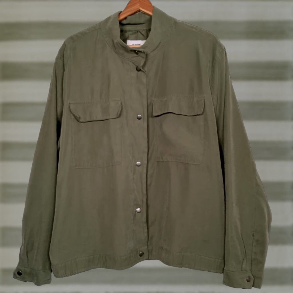 Old Navy Old Navy Womens Jacket Military Field Army Green XXL Snap Pockets Twill Utility Coat Short Sleeve Regular Fit Autumn Spring Winter Size XXL / US 16-18 / IT 52-54 - 1 Thumbnail