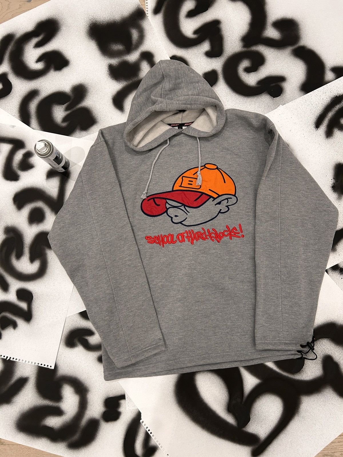 Vintage Y2K School of Hard Knocks Baggy Embroidered Hoodie XL Size US XL / EU 56 / 4 - 1 Thumbnail
