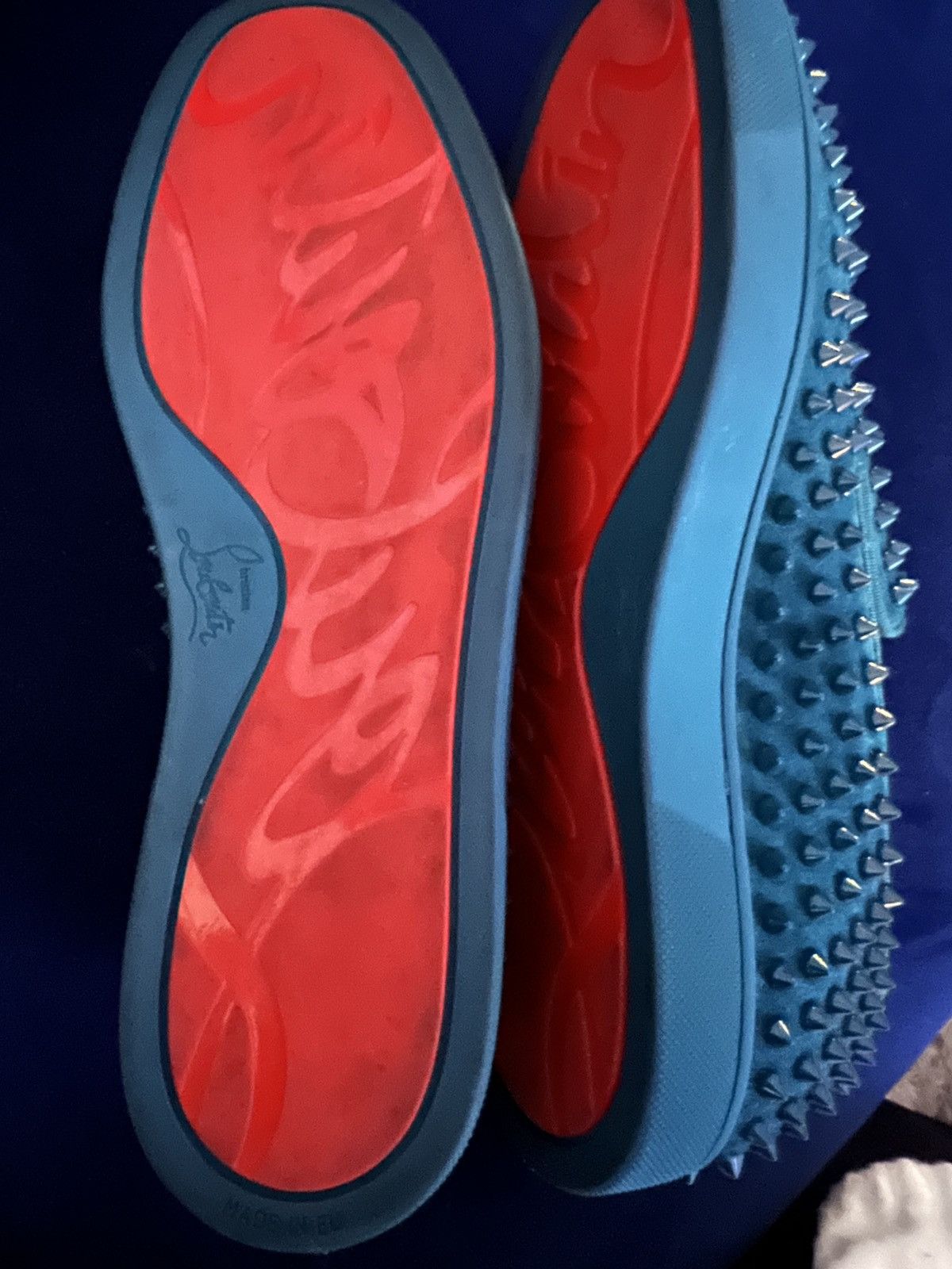 Christian Louboutin Christian Louboutin Roller-Boat Flat Lagune Blue Spikes Size US 11.5 / EU 44-45 - 10 Thumbnail