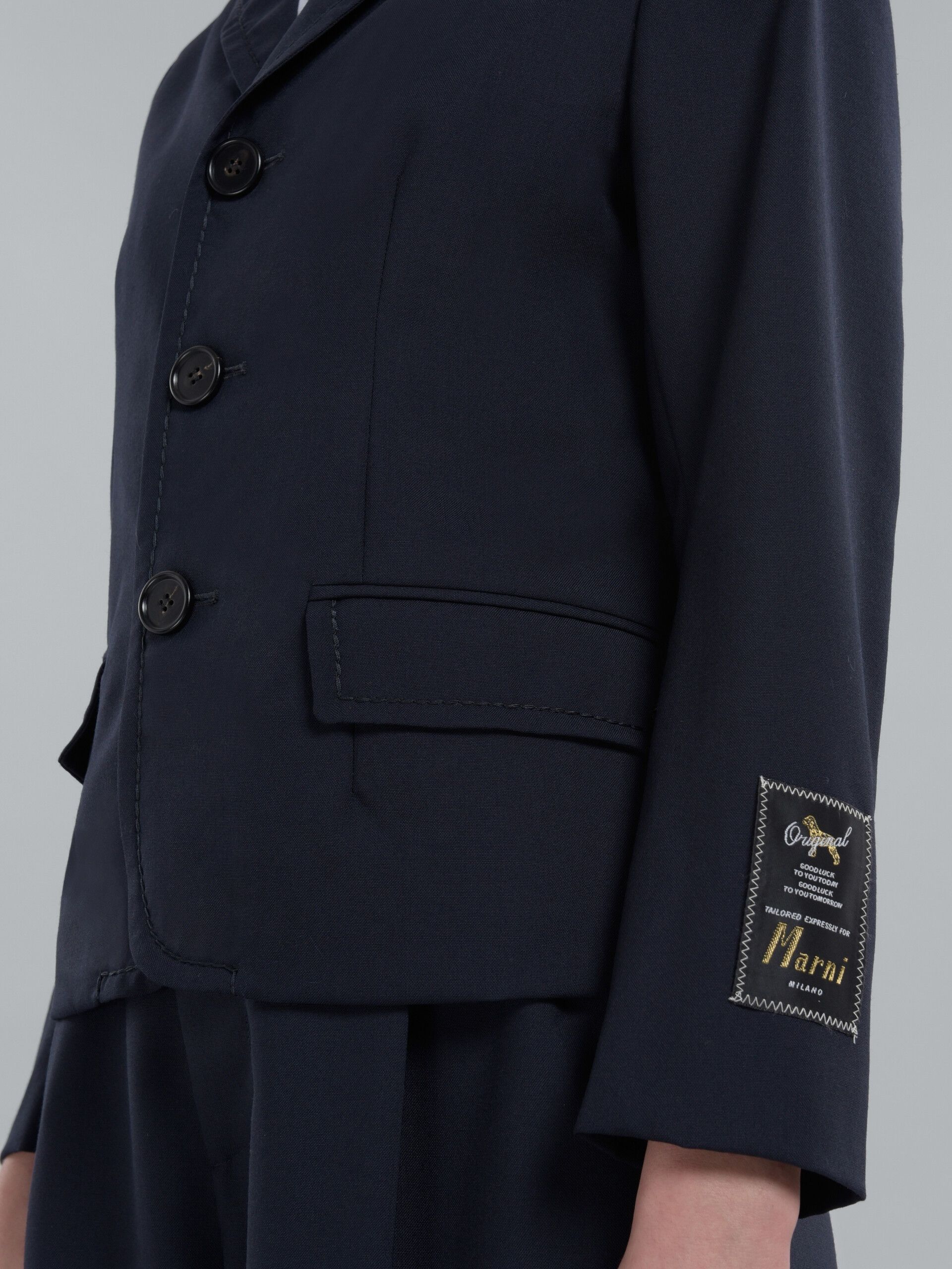 Marni o1w1db10125 Tropical Wool Jacket in Navy Blue Size L / US 10 / IT 46 - 6 Thumbnail